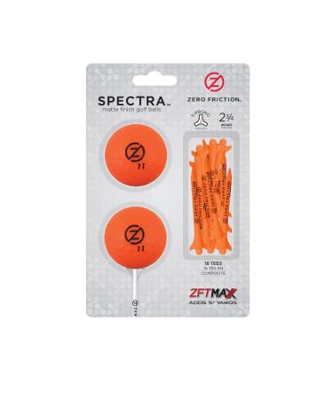 Zero Friction Spectra 2 Ball/Tee Pack Neon Orange