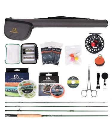 Maximcatch Premier fly rod and avid roll combo completed 9 'fly fishing outfit with fishing equipment 6 WT -9' Half handle rod 5/6 fly roller