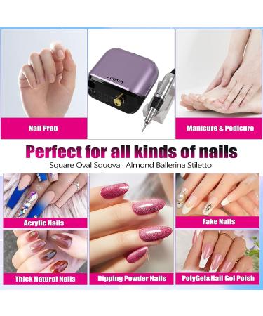 Electric Nail Drill Machine 35000 RPM with Nail Drill Bits and Sanding Bands Set for Acrylic Gel Nails - Low Noise & Vibration Efile for Manicure Pedicure - Buy Online on GoSupps.com