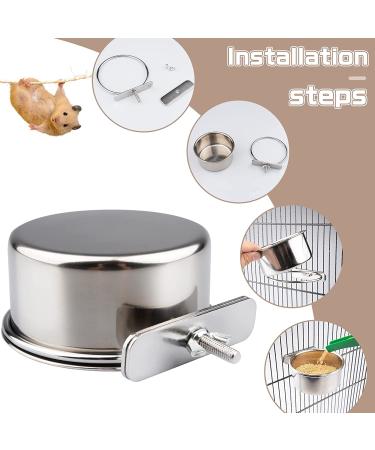 5-Pack Stainless Steel Bird Bowls with Clamp - Food and Water Dishes for Parakeets, Cockatiels, Budgies, Conures, Lovebirds, Macaw - Includes Dispenser Spoon - Buy Online on GoSupps.com