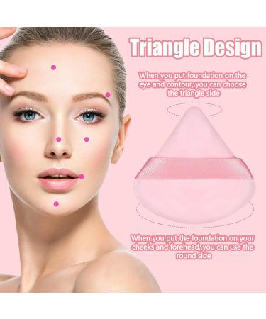15-Piece Triangle Powder Puff Set for Flawless Makeup Application - Black, Pink, White - Buy Online on GoSupps.com