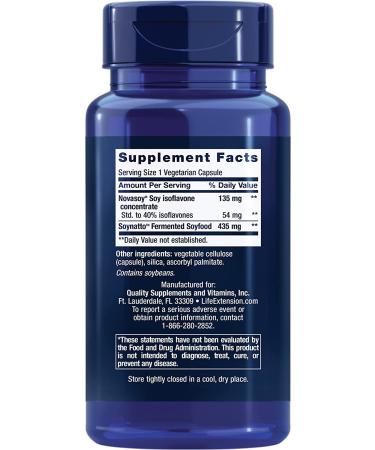 Life Extension Soy Isoflavones - Super Absorbable 60 Veg Capsules | Hormone Support & Antioxidant - Buy Online on GoSupps.com