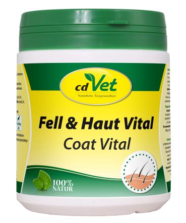 CDVet natural products fur & skin vital dog & cat 400 g - dog cat - supplementary feed - fur + skin problems - fur change - organism support - hair break - shed - hair loss - Buy Online on GoSupps.com