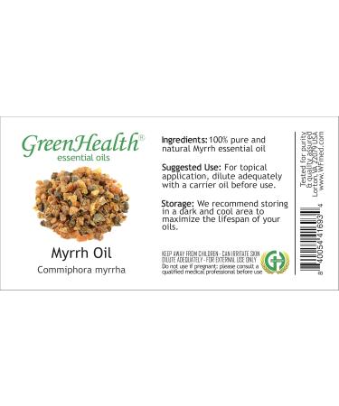 Myrrh Essential Oil 4 fl oz (118 ml) Glass Bottle w/Cap 100% Pure Essential Oil GreenHealth - Buy Online on GoSupps.com