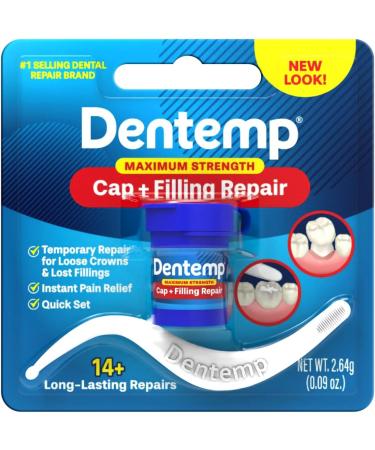 Dentemp Maximum Strength Dental Repair Kit - Pack of 3 for Loose Cap and Lost Filling - Instant Pain Relief and Temporary Tooth Filling - Buy Online on GoSupps.com