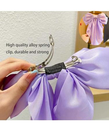 3-PieceBow HairClips Elegant Bow Hair Clips Stylish And Simple Satin Spring Hair Clips Retro Hair Clips Girls Hair Accessories (Purple+Rose+Sky Blue) - Buy Online on GoSupps.com