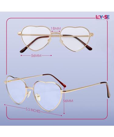 Stylish Blue Light Glasses for Women - Heart Shaped Gold Frame Blocking Blue Light for Screens Ideal for Computer Phone TV & Gaming - Buy Online on GoSupps.com