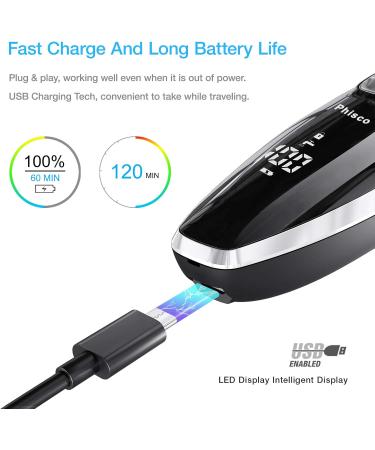 Phisco Electric Shaver for Men | 5D Rotation Precision Trimmer | Wet & Dry | IPX7 Waterproof | Silver LED Display - Shop Now! - Buy Online on GoSupps.com