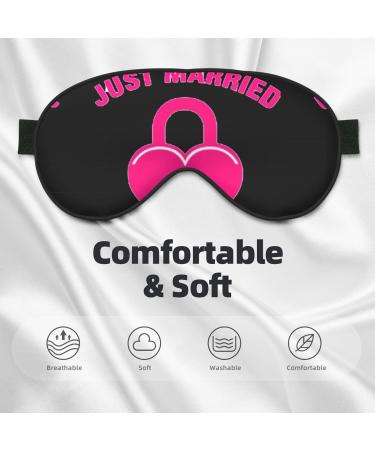 Just Married Print Eye Mask | Unisex Soft Sleep Shade for Travel Yoga & Shift Work - Buy Online on GoSupps.com