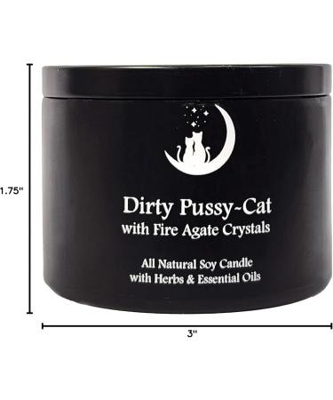 Dirty Pussycat Candle - 8 oz Soy Candle with Herbs Crystals & Essential Oils for Love Attraction & Romance | Wiccan Pagan Hoodoo Rituals & Magic Spells - Buy Online on GoSupps.com