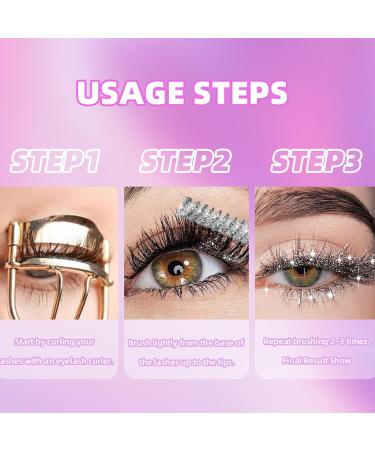 Glitter Mascara Eyeshadow Glitter Mascara Volume and Length Long Lasting Waterproof Curl Anti-Sweat No Blooming Multi-Colored For Eyelashes Mascara For Women Eyes (3MIX 5g) - Buy Online on GoSupps.com