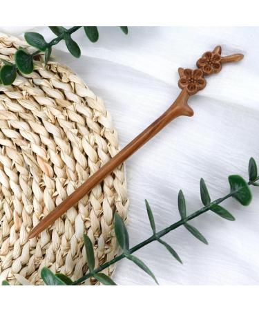 FERCAISH Peach Wood Hair Pins Chinese Hair Sticks Wooden Hair Sticks Vintage Hairpin Long Hair Clips for Women Girls Hair DIY Accessories 1 Piece - Buy Online on GoSupps.com
