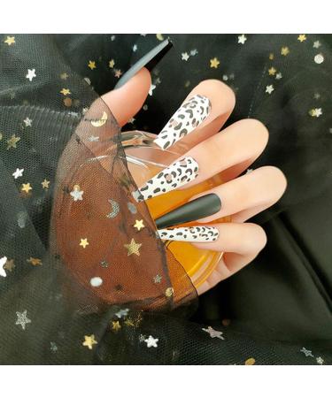 rongweiwang 1 Set French Tip Press on Nails Leopard Tiger Extension Manicure Extra Long Matte Detachable Fashion Salon Gifts - Buy Online on GoSupps.com