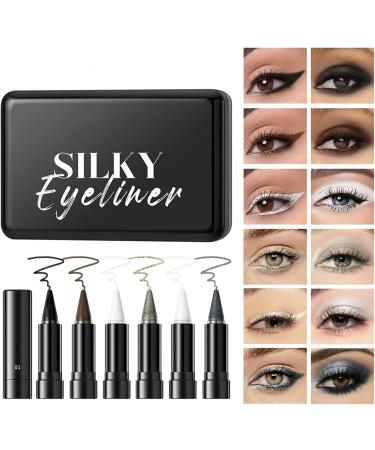 Lot de 6 crayons de maquillage pour les yeux noir gris marron imperm able s chage rapide tr s pigment s pour contouring surlignage facile appliquer et m langer id al pour les looks de - Buy Online on GoSupps.com