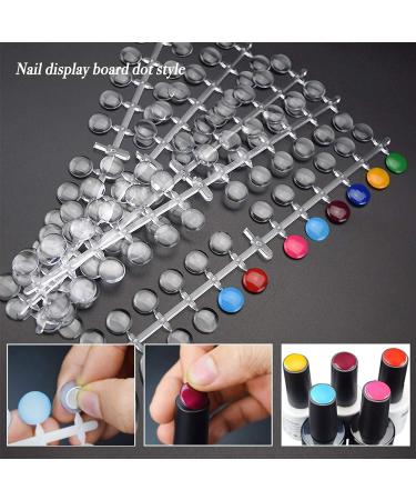 120 Pcs Round Transparent False Nail Display Tips with Adhesive Sticker - Nail Art Color Display Chart for Polish Training and Practicing - Buy Online on GoSupps.com