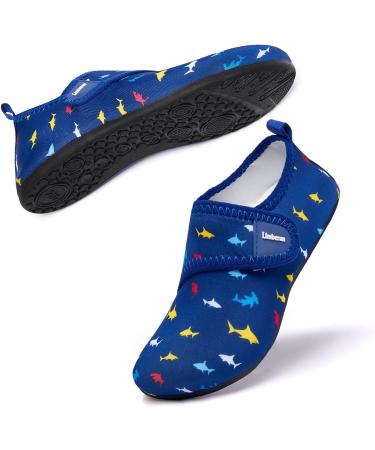 Limberun Kids Water Shoes - Quick-Dry Aqua Sports Barefoot Shoes for Boys and Girls | Non Slip Pool Beach Socks for Toddler Shoe 11-11.5 | Lightweight Shark-blue Design - Buy Online on GoSupps.com