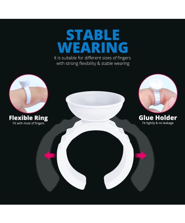 Aliory Glue Rings 200 pcs Disposable Tattoo Cups - Pink Heart Shaped Plastic Glue Holder for False Eyelashes - Buy Online on GoSupps.com