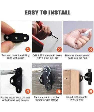 8 Pack Furniture Straps Baby Proofing Anti-tip Walls Proofing Anti-tilt Furniture Anchors Kit  Cabinet Wall Anchors Protect Toddler and Pet  Adjustable Child Safety Straps Earthquake Resistant - Buy Online on GoSupps.com