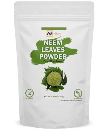 mGanna 100% Natural Neem Leaf/Azadirachta Indica Powder Ayurvedic Herb for Skin, Hair Care and Cosmetic Formulations 100 GMS / 0.22 LBS