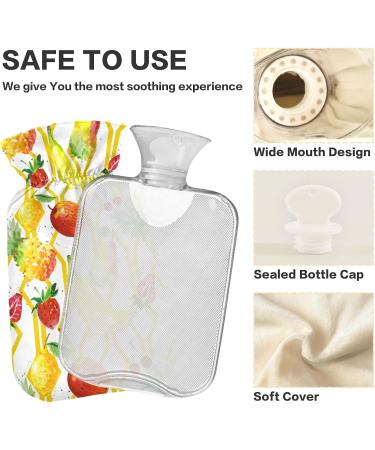 Mnsruu Watercolor Banana Hot Water Bottle - Soft Cover 2L - Perfect Gift for Women & Kids - Ideal for Christmas - International Shipping Available - Buy Online on GoSupps.com