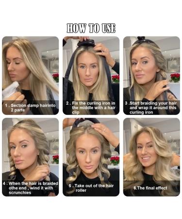 Long Hair Heatless Curlers Set with Headband and Scrunchie - Pink Satin Overnight Hair Rollers for No Heat Curls - Buy Online on GoSupps.com