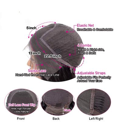 150% Density Brazilian Straight Front Lace Wig - 16 Inch Bob with Real Hair & Baby Hair Detailing - Buy Online on GoSupps.com