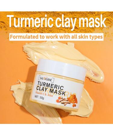 Turmeric Vitamin C Facial Mask - Hydrating Skin Lightening Acne Control & Pore Refining Clay Mask for Brighter Skin - Buy Online on GoSupps.com