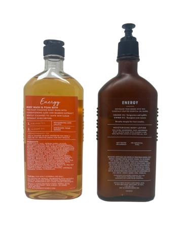 Bath & Body Works Aromatherapy Body Wash & Lotion Set - Energy Orange + Ginger
