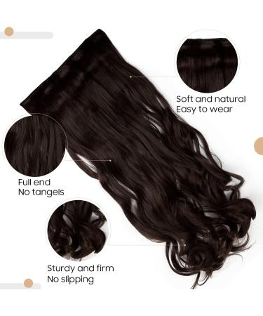 S-noilite 24 Curly Wavy Clip in Hair Extensions, Medium Brown - Half Full Head 5 Clips - 60cm - Buy Online on GoSupps.com