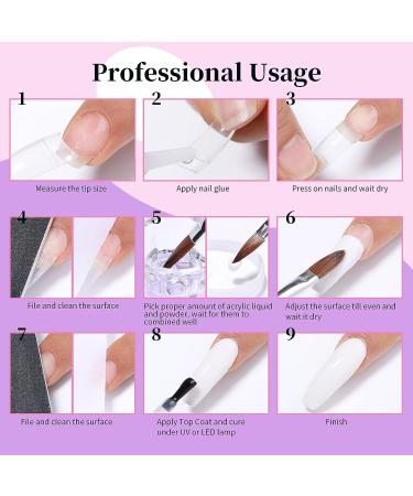 NICOLE DIARY Acrylic Powder Set - Professional Nail Extension Kit with Liquid Monomer for French Nails - White, Clear, Pink - Buy Online on GoSupps.com