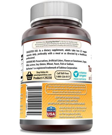 Amazing Formulas Turmeric Curcumin 1500mg with Bioperine | 180 Veg Capsules | Non-GMO, Gluten Free | Made in USA | Vegetarian Friendly - Buy Online on GoSupps.com