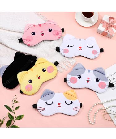Cute Cat Face Sleep Masks - Set of 12 Designs for Kids & Adults - Buy Online on GoSupps.com