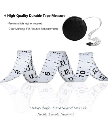 3m/120" Tape Measure Body Measuring Tape for Body Cloth Tape Measure for Sewing Fabric Tailors Medical Measurements Tape Dual Sided Leather Tape Measure Retractable (Black 1 Pack) - Buy Online on GoSupps.com