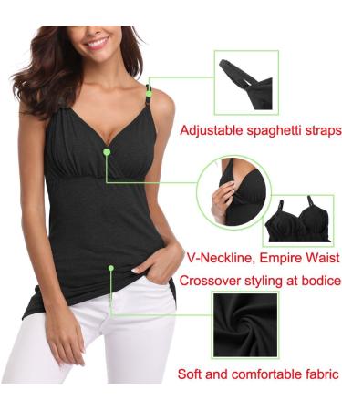 Joweechy Nursing Tank Top - V Neckline Breastfeeding Tops for Pregnancy - Maternity Clothes in M Black/White (2pcs) - Buy Online on GoSupps.com