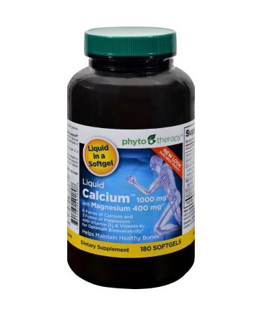 Phyto-Therapy Liquid Calcium with Magnesium - 1000 mg - 180 Softgels