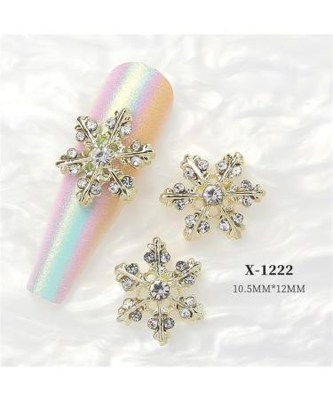 Stand Out With 10pcs 3D Art Alloy Snowflake Embellishments Fashionable Decorations X1231 - Buy Online on GoSupps.com