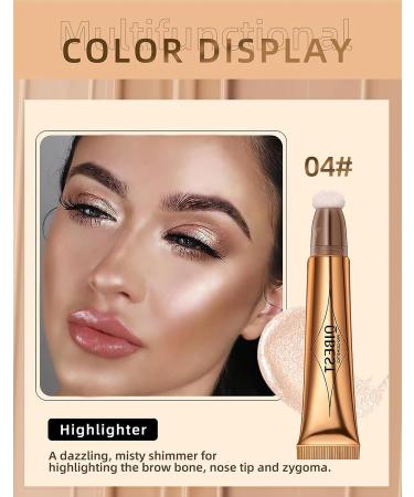 SUMEITANG Liquid Highlighter Wand Cream | Face Contour & Brightening Stick #04 White | Long-Lasting Waterproof Formula - Buy Online on GoSupps.com