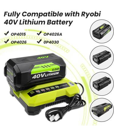 6000mAh OP40601 Battery Replacement for Ryobi 40V - Compatible with OP4050A OP4040 RY40180 RY40200 | High-Performance Green Battery for Power Tools - Buy Online on GoSupps.com