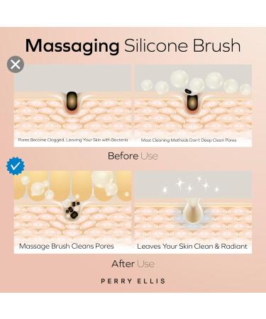 Perry Ellis 3-in-1 Massaging Beauty Brush for Women | Eye Massager & Facial Cleansing Brush | Battery Operated Skin Care Tool - 3 Modes for Makeup & Skincare - Buy Online on GoSupps.com