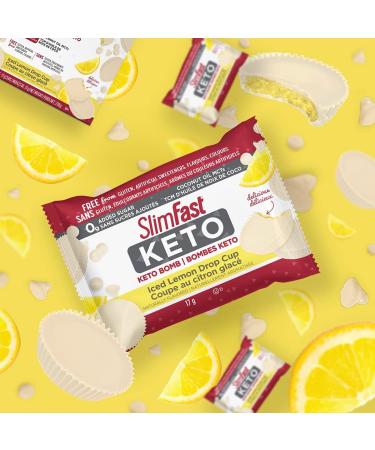 Slim-Fast Keto Bomb Snacks Case of 12 Boxes of 14x17g Iced Lemon Drop Cups Per Box (168 Cups) Ice Lemo Cup 2856 Grams - Buy Online on GoSupps.com