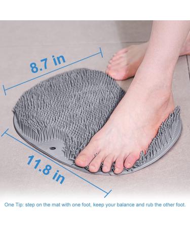 GAOYAING Foot Scrubber & Shower Massager for Men & Women - Improve Circulation, Soothe Achy Feet, Reduce Pain - Non Slip with Suction Cups - Grey - Buy Online on GoSupps.com