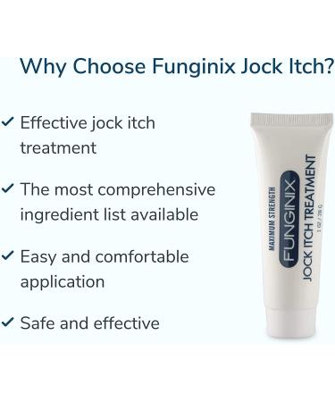 Funginix Jock Itch Treatment - Soothes Itching, Burning & Scaling - Natural Anti-Itch Cream with Tolnaftate - 1 Ounce - Buy Online on GoSupps.com
