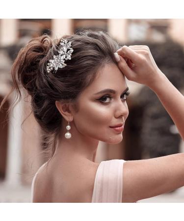 PAGOW 4Pcs Crystal Flower Bridal Hair Clips - Rhinestone Wedding Headpiece for Brides - Buy Online on GoSupps.com