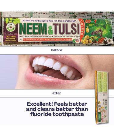 Buy Pack of 6 Organic Neem 10 in 1 Fluoride Free Toothpaste - Herbal Blend with Neem Clove Black Seed & More - International Shipping Available - Buy Online on GoSupps.com