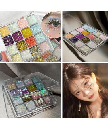  KARLOR 16 Colors Eyeshadow Eye Shadow Glitter Palette Face Body Glitter Palette Shimmer Pearl Body Makeup Festival Carnival - Buy Online on GoSupps.com