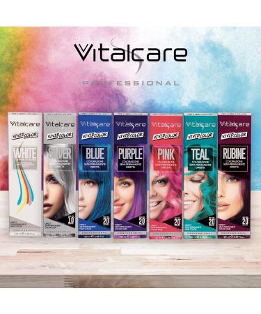 VitalCare Vivid Professional Half-Permanent Hair Color | Thinner White Color | 20 Washes | Soft Hydrated & Shiny Hair | 1 Pack - Buy Online on GoSupps.com