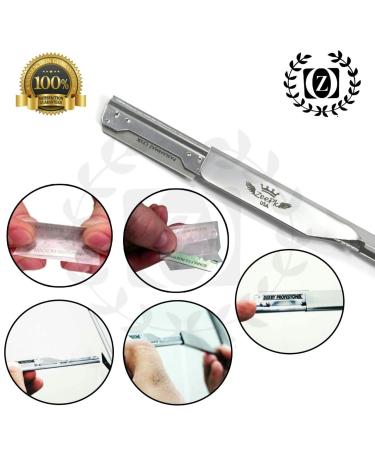 Professional Barber Straight Razor with 25 FREE Blades | 100% Stainless Steel Manual Shaving Tool for Men - DE Blade Compatible - Buy Online on GoSupps.com