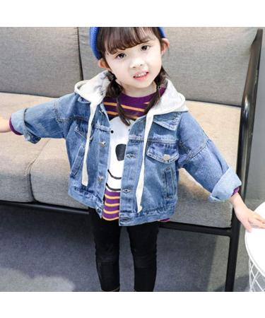 Odziezet Boy's Denim Hooded Jacket - Zipper Jean Coat for Spring - 3-4 Years (C-blue) - Buy Online on GoSupps.com