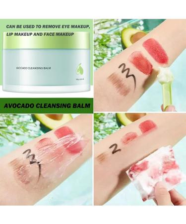Avocado Cleansing Balm Deep Cleansing Makeup Remover for Men Women 100g Refreshing Face Dirt Grease Moisturizes Skincare Clean Pore Remover Balm Cleaner for Eye Lip Face Makeup Travel - Buy Online on GoSupps.com