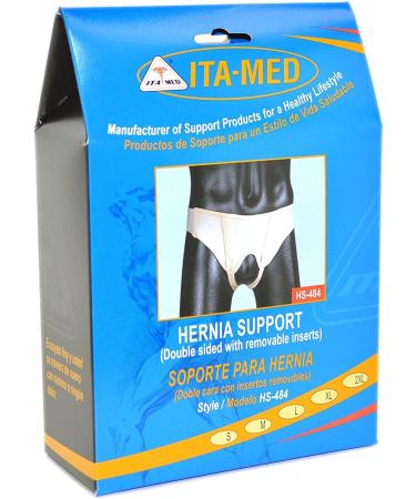 Ita-Med Double-Sided Hernia Support | Removable Foam Inserts | Medium Size | International Shipping Available - Buy Online on GoSupps.com